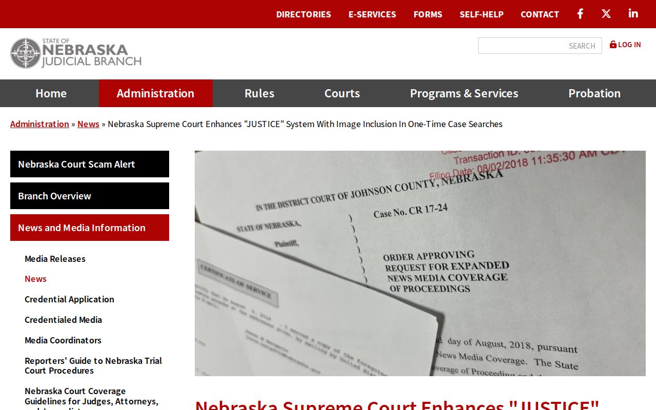 Douglas County case lookup JUSTICE search page