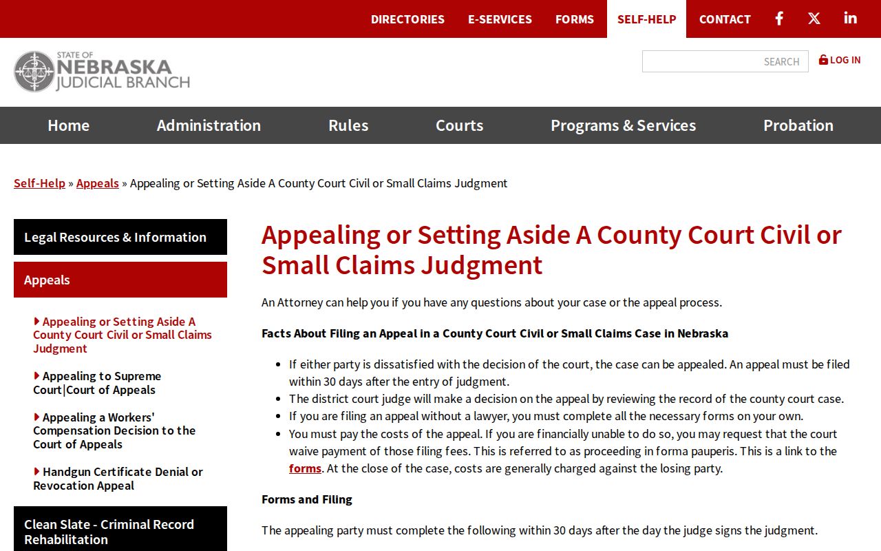 Douglas County civil docket county court civil appeal instructions