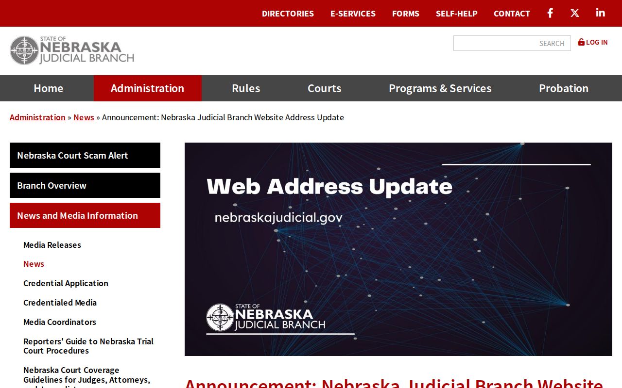 Douglas County court dates Nebraska Judicial Branch current-domain announcement
