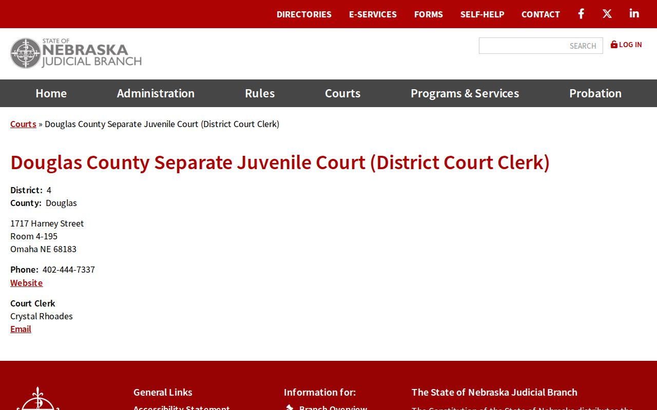 Douglas County criminal docket Separate Juvenile Court clerk page