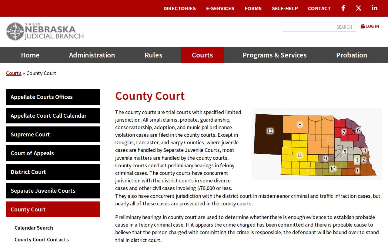 Douglas County court docket County Court jurisdiction and divisions