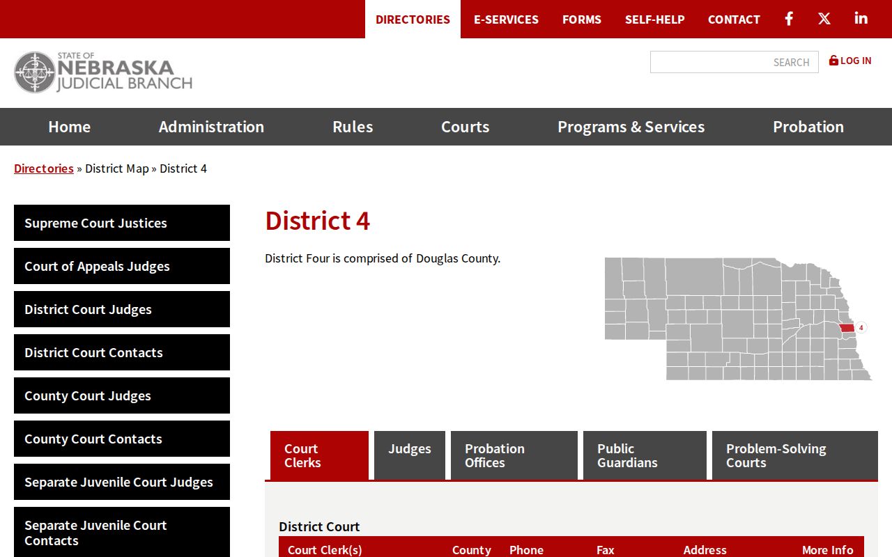 Douglas County court docket Fourth Judicial District clerk directory