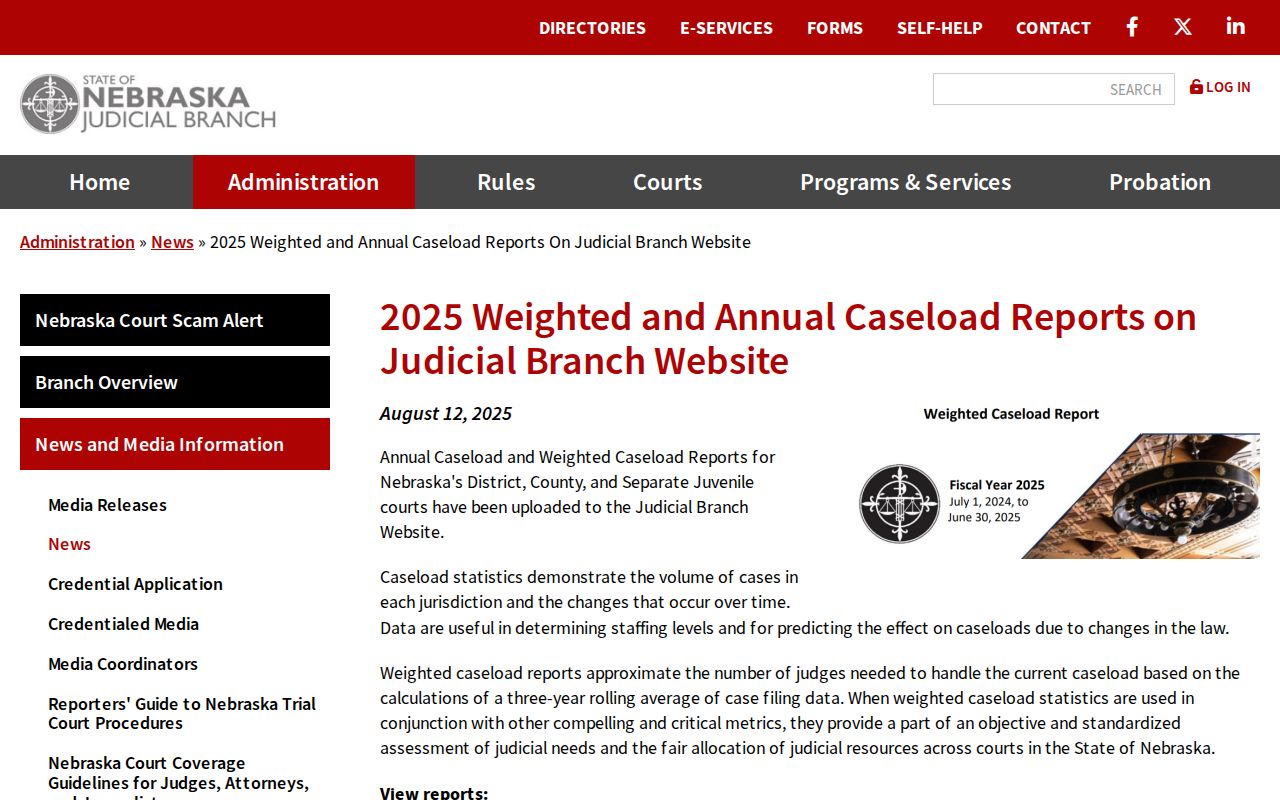 Douglas County court docket Nebraska annual caseload reports