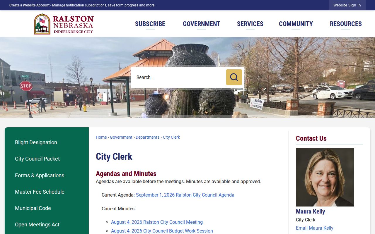 Ralston court docket city clerk and municipal record access