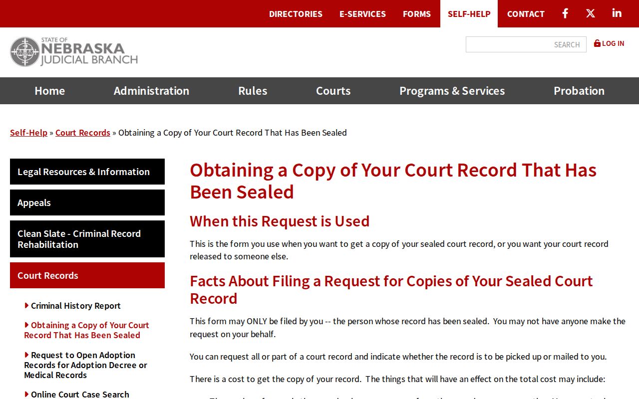 Valley court docket sealed court record request instructions